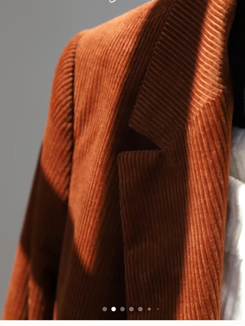 Sezane Rust Brown Corduroy Double-Breasted Blazer - Picture 2 of 8